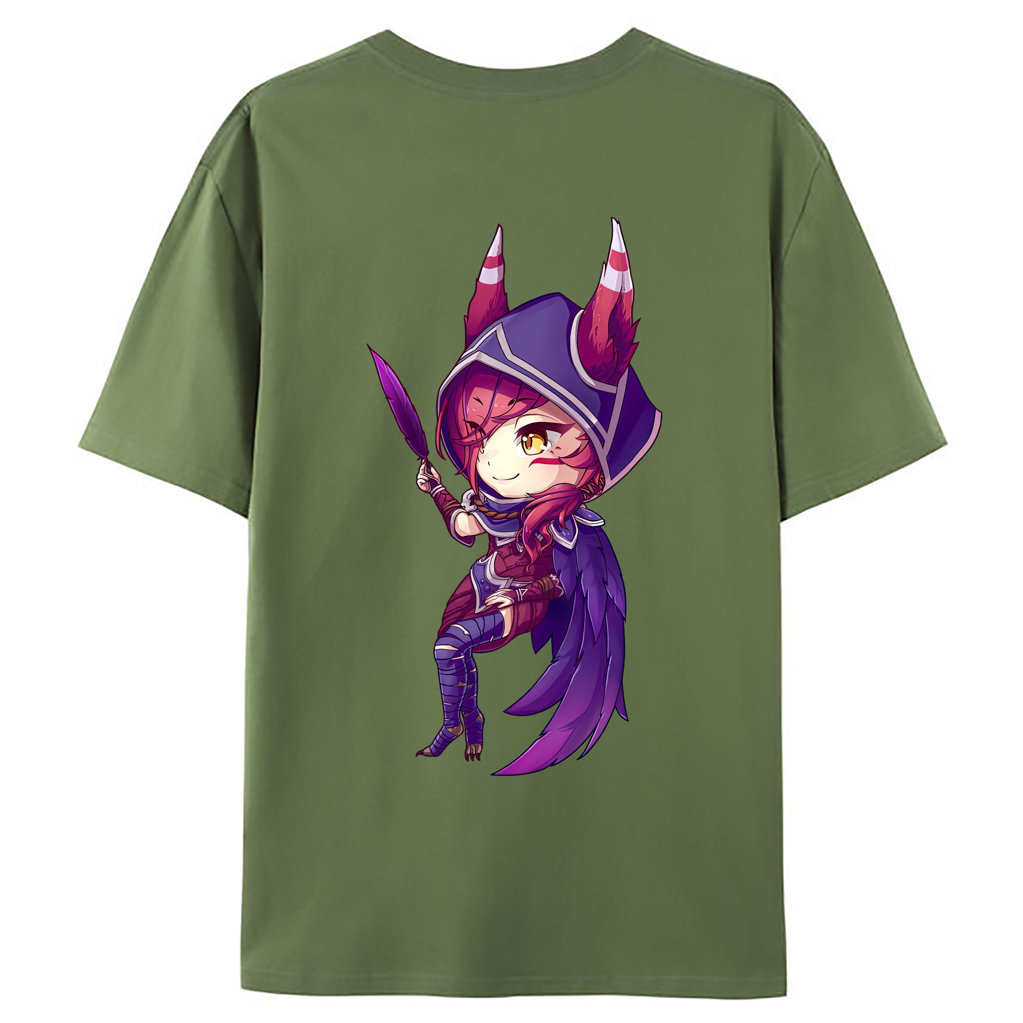 （画像用） リーグ・オブ・レジェンド League of Legends LOL 綿100％ メンズ半袖Tシャツ（バックプリント） 通気性